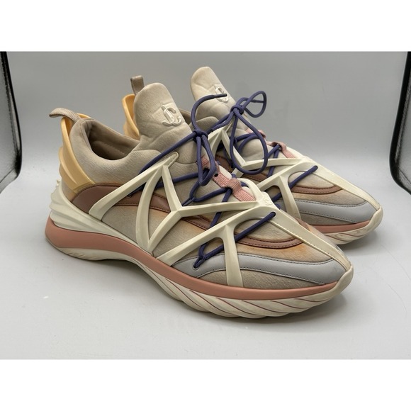 Jimmy Choo Shoes - Jimmy Choo Women's White Multi Cosmos Runner Sneakers Shoes US Size 10.5/ EU 41
